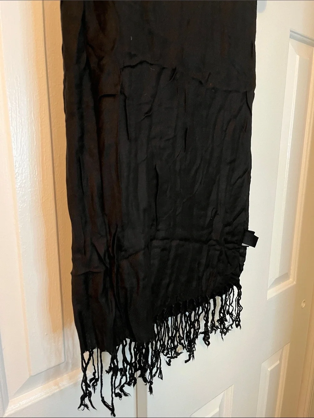 Cejon Black Rayon Scarf Fringe